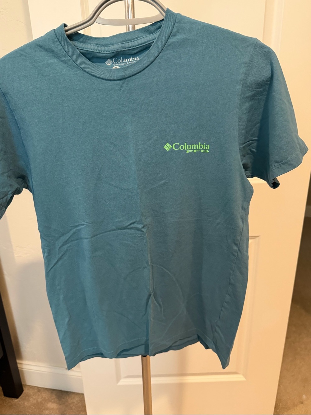 Columbia Men’s Teal Short Sleeve Tee with Neon Logo